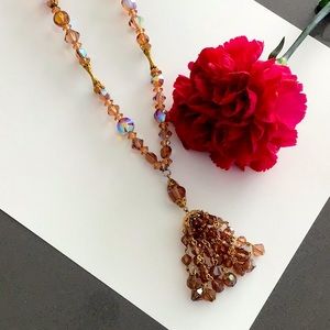 Topaz Crystal Tassel Necklace